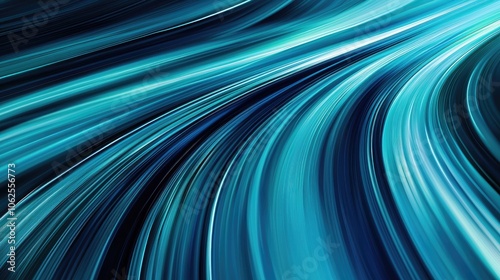 Abstract Blue and Black Curved Lines with Gradual Gradient