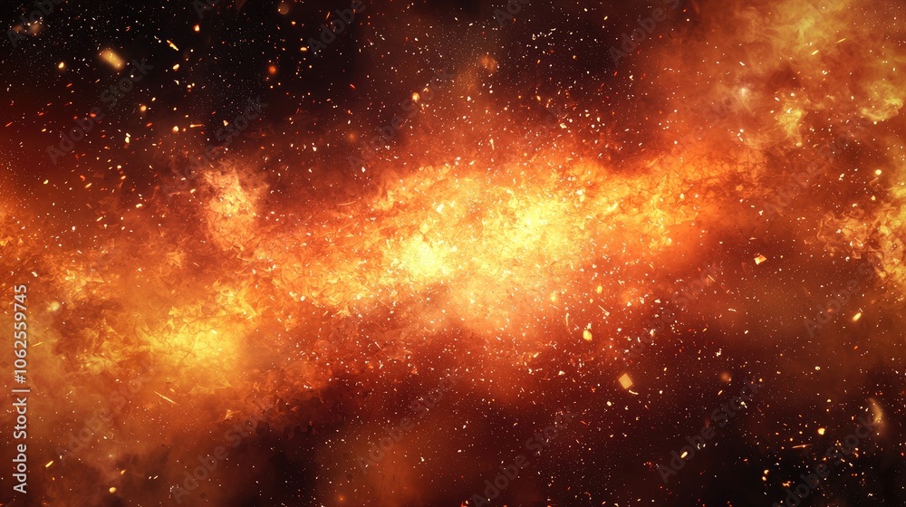 Naklejka premium Abstract Fire and Sparkles Background