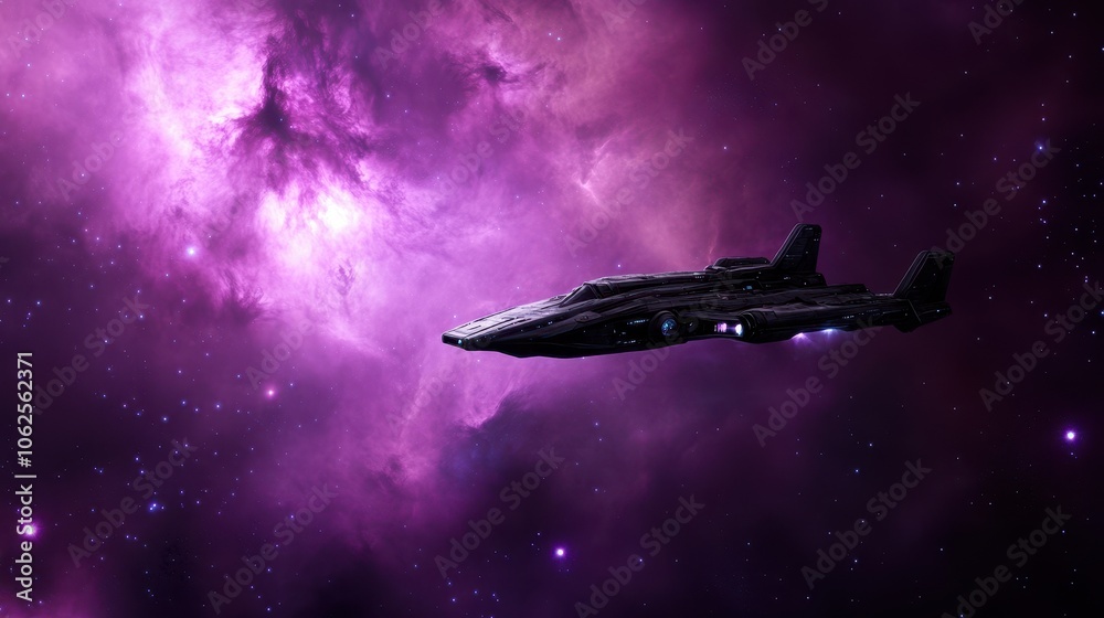 A sleek, futuristic spaceship glides through a vibrant nebula, emitting a soft blue glow against rich purples and blues, evoking the essence of sci-fi exploration and adventure. A sleek, futuristic spaceship glides through a vibrant nebula, emitting a soft blue glow against rich purples and blues, evoking the essence of sci-fi exploration and adventure.