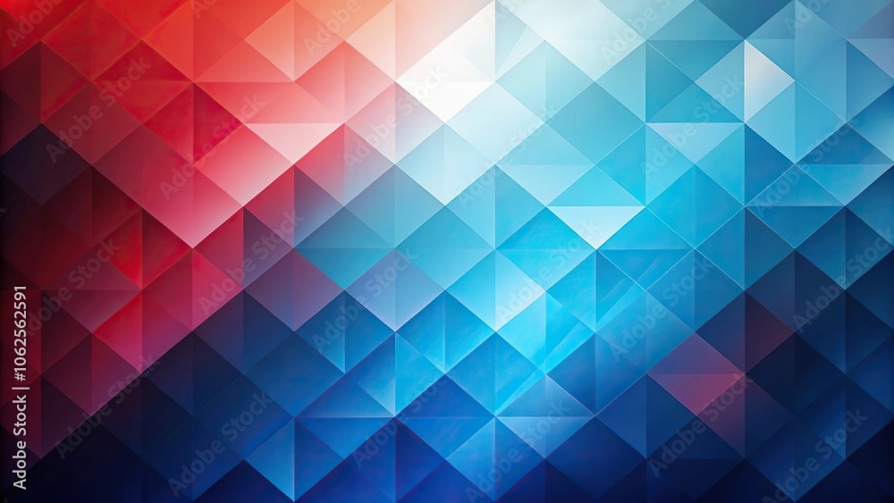 Obraz premium Wide-Angle Abstract geometric background with a gradient of blue and red shades