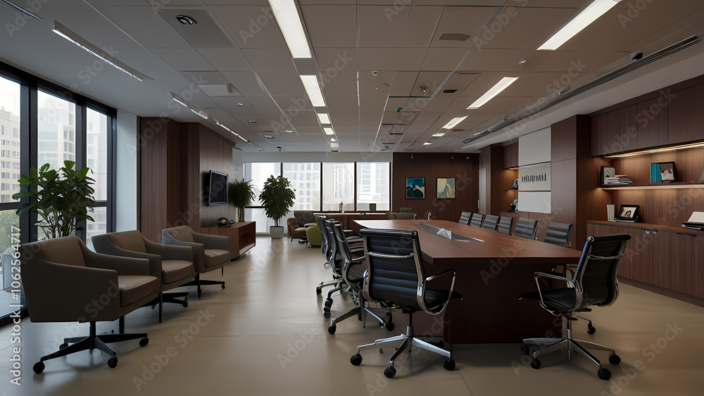 realistic image of a modern business office room environment realistic image of a modern business office room environment
