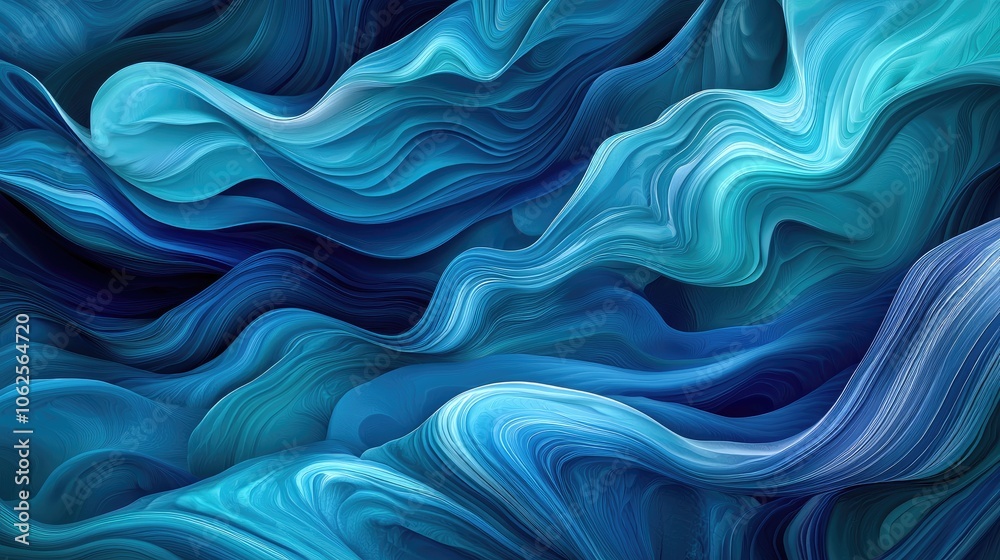 Abstract Blue Wavy Pattern with Layered Lines Abstract Blue Wavy Pattern with Layered Lines