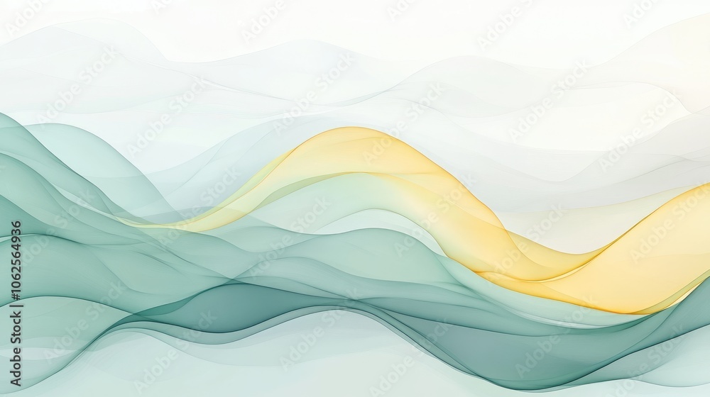 Abstract Background with Intertwined Green and Yellow Waves Abstract Background with Intertwined Green and Yellow Waves