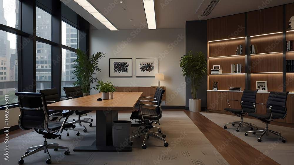 realistic image of a modern business office room environment realistic image of a modern business office room environment