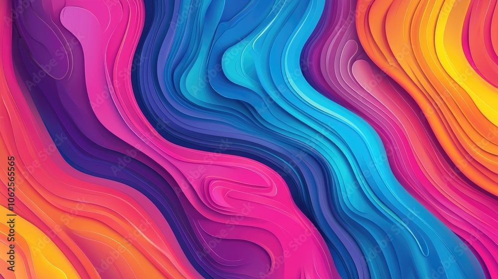 Abstract Colorful Wavy Pattern with 3D Depth Abstract Colorful Wavy Pattern with 3D Depth