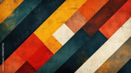 A vibrant, geometric and colorful pattern suitable for graphic design or digital art projects.
