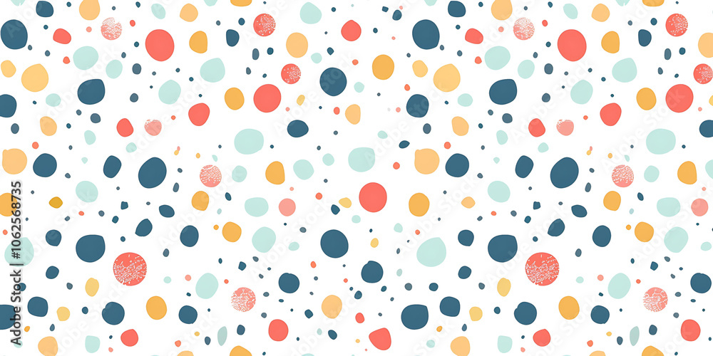 Obraz premium Seamless Childish Circle Doodle Design