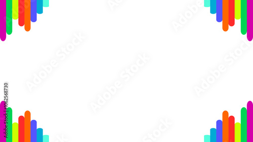 Background white with colorful border. Vector can be used for banners, posters, power points, templates, slides, etc.