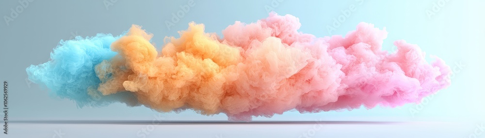 Fototapeta premium Abstract Pastel Smoke Cloud Blue Orange Pink Colors