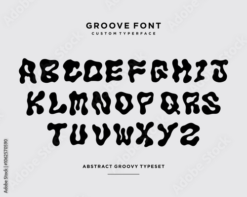 Set of alphabet letters custom font acid psychedelic typeset vector isolated editable