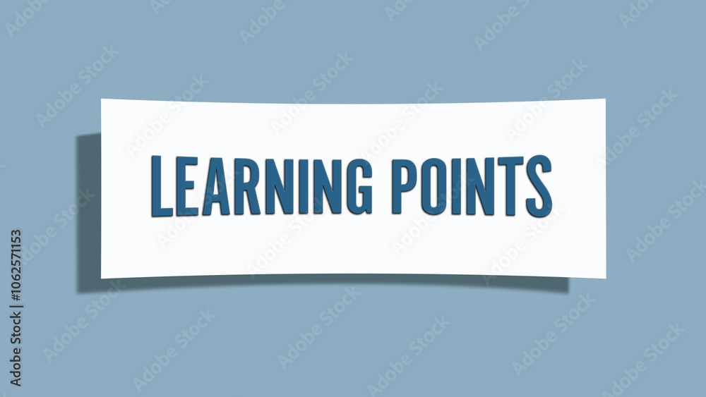 Learning Points. A card isolated on blue background. Learning Points. A card isolated on blue background.