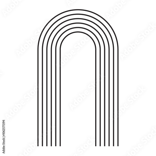 horseshoe linear Geometric Shape style design