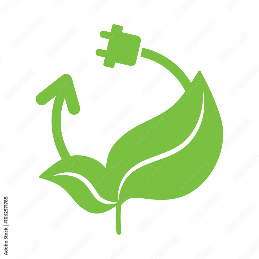 leafs with plug and arrow sustainable energy leafs with plug and arrow sustainable energy