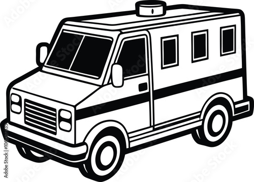 vector ambulance white background