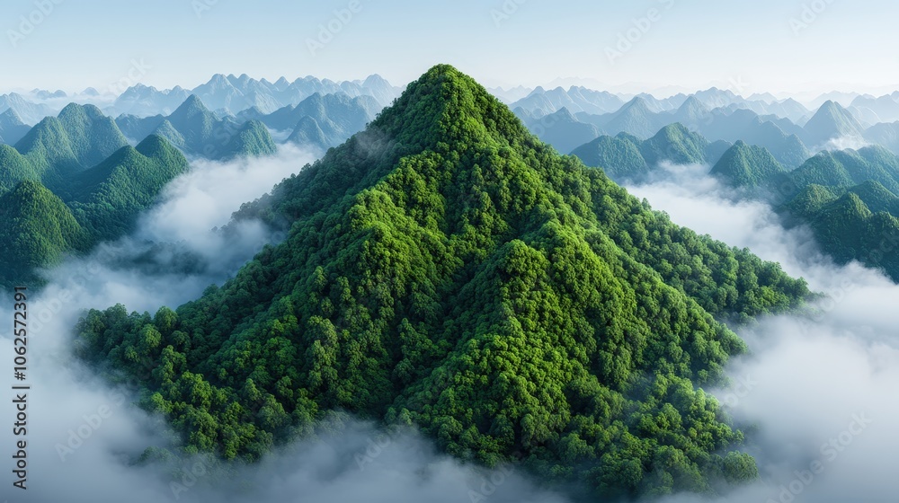 Majestic Mountain Range with Clouds and Lush Foliage Scenic Landscape Photography Majestic Mountain Range with Clouds and Lush Foliage Scenic Landscape Photography