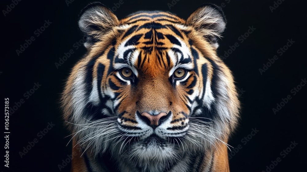 Naklejka premium Headshot of a Bengal tiger isolated on a transparent background
