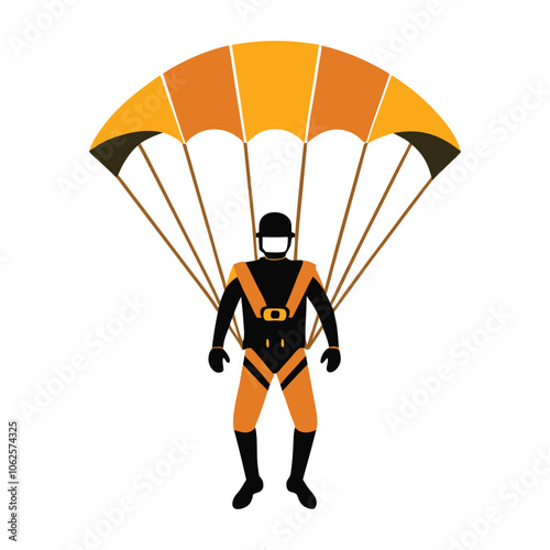 parachute man vector on white background