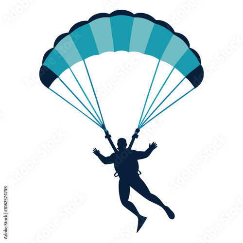 parachute man vector on white background