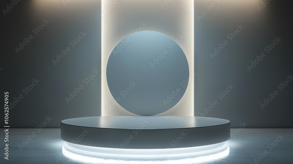 Illuminated Circular Platform with Backlit Walls Illuminated Circular Platform with Backlit Walls