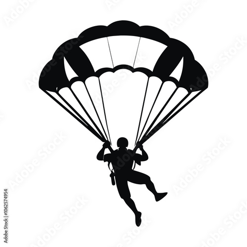 parachute man vector on white background