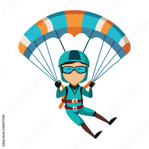 parachute man vector on white background