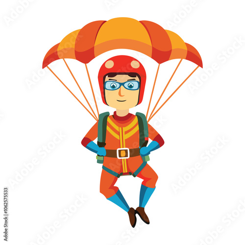 parachute man vector on white background