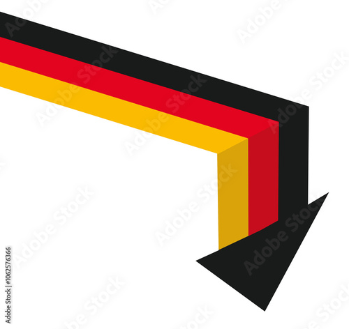 Arrow down, Germany flag co...