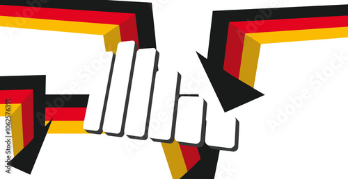 Arrow down, Germany flag co...