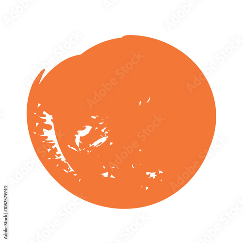 orange circle geometric figures painted style