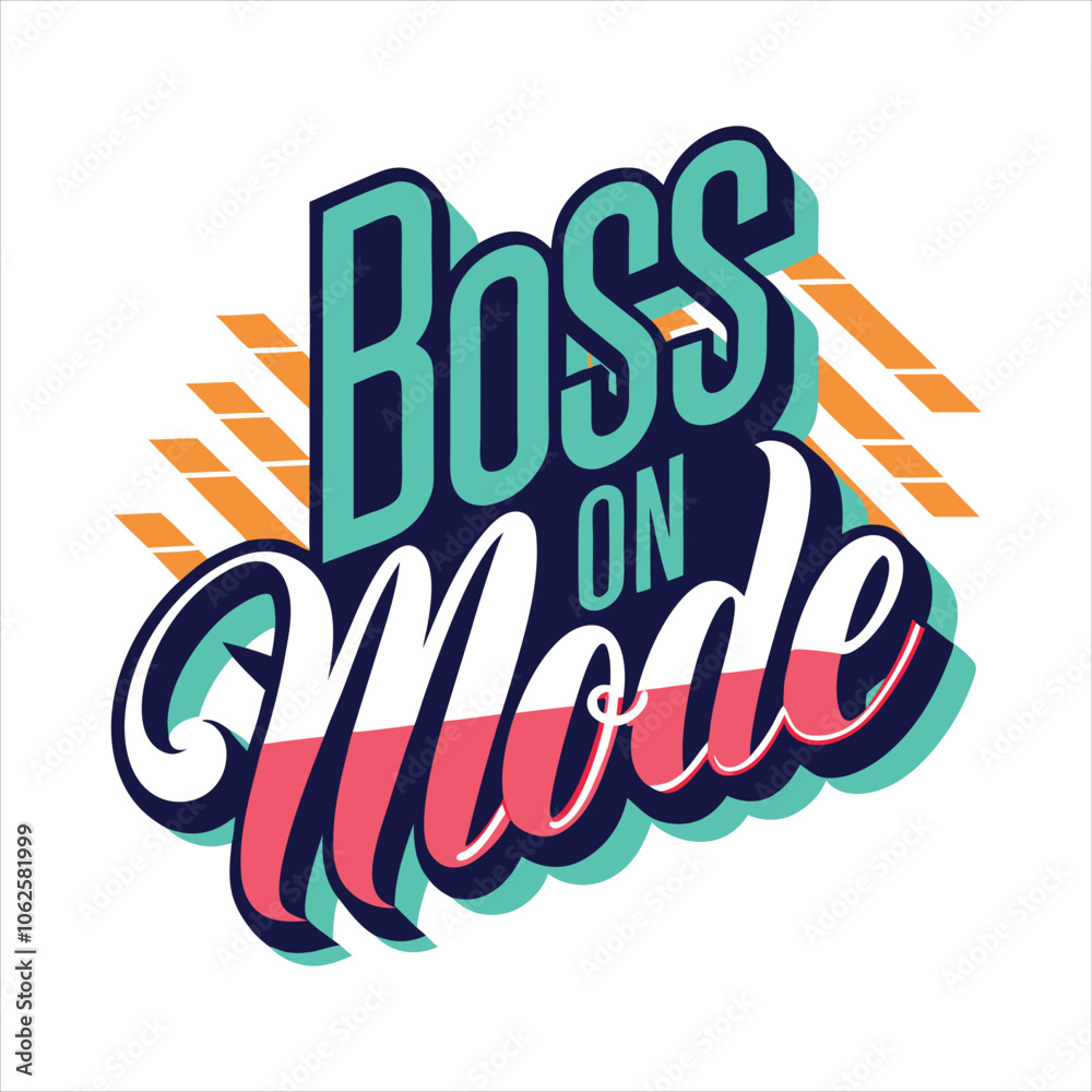Obraz premium boss mode on simple typography on white background