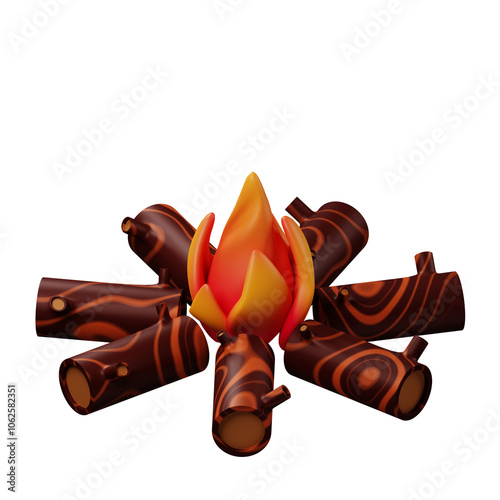 Bonfire Auntumn 3D Illustration photo