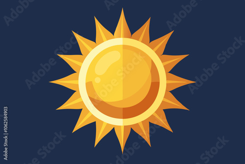 Vector sun. shiny sun summer beach weather photo