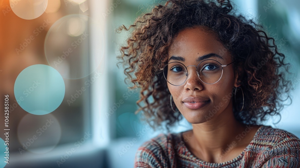 portrait of happy black woman at home portrait of happy black woman at home