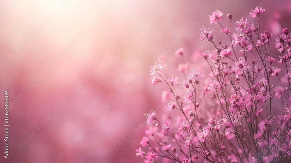 Obraz premium Beautiful pink flowers wallpaper, add a touch of elegance to your home decor with these stunning floral designs