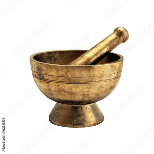 Antique Brass Mortar and Pestle