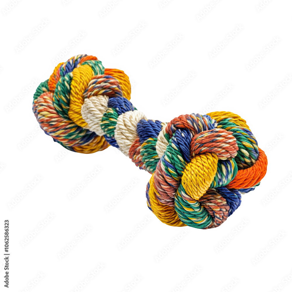 Dog rope toy, realistic, isolated on transparent white background PNG Dog rope toy, realistic, isolated on transparent white background PNG