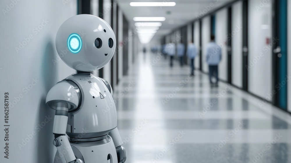 Fototapeta premium Robot in a Hallway
