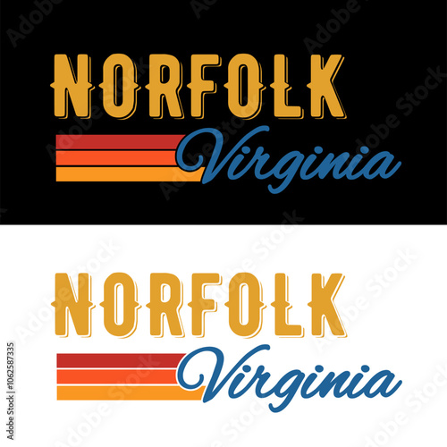 Norfolk, Virginia Typography Design is Perfect for Print, Apparel, Sticker, etc