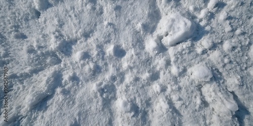 Natural snow texture top view. surface of the snow crust. Snowy ground. Winter background with snow patterns, banner template Merry Christmas and Happy New Year