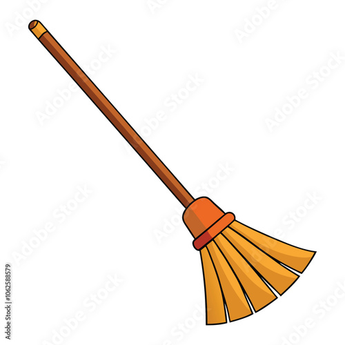 vector broom on white background