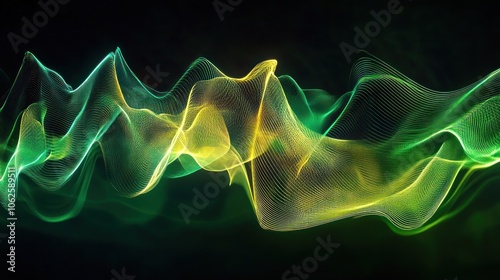 Abstract Green and Yellow Waves