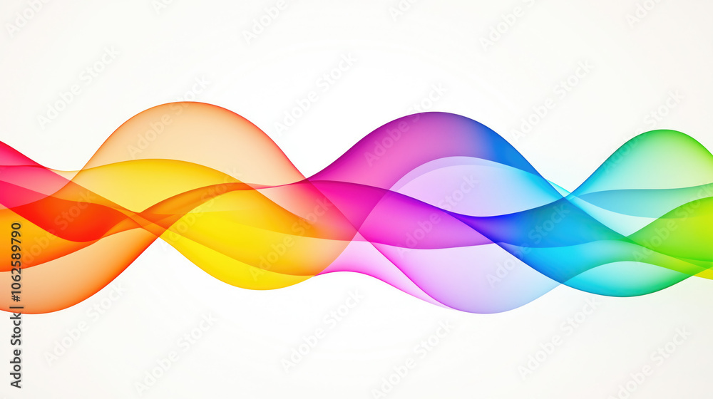 Colorful and abstract wave isolated pattern on white background for banners,wallpaper and modern designs.Colorful transparent smooth shapes Colorful and abstract wave isolated pattern on white background for banners,wallpaper and modern designs.Colorful transparent smooth shapes