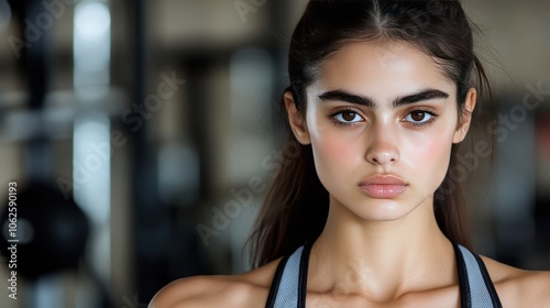 Free Download Fit and Confident Woman in Sports Bra  Gym  Exercise  Healthy Lifestyle - GFXLoad
