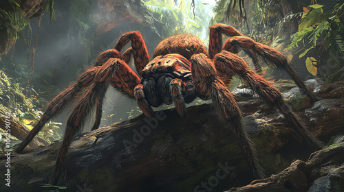 Ultra realistic uhd photo of goliath birdeater tarantula. Behemoth Beast. Illustration