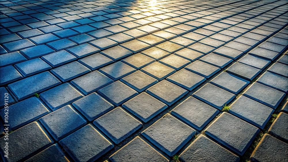 Gray Paving Blocks, Harsh Shadows, Low Light Photography, Urban Scene, Nighttime Gray Paving Blocks, Harsh Shadows, Low Light Photography, Urban Scene, Nighttime