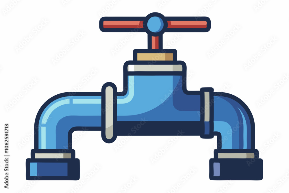 Water supply faucet mixer for water isolated on white background Water supply faucet mixer for water isolated on white background
