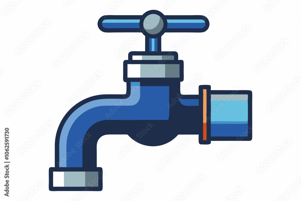 Water supply faucet mixer for water isolated on white background Water supply faucet mixer for water isolated on white background
