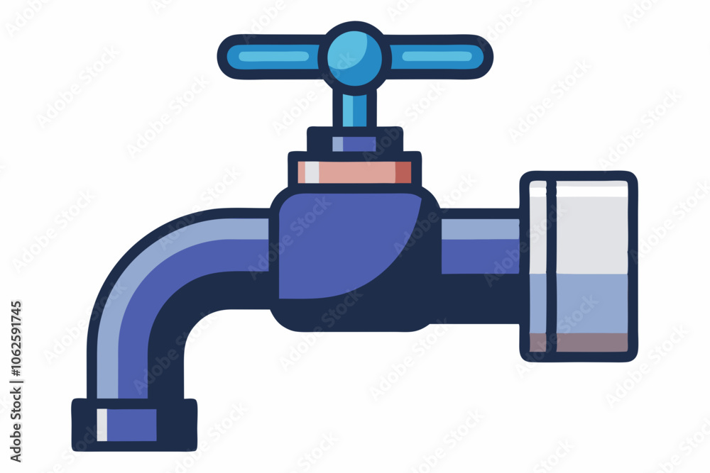 Water supply faucet mixer for water isolated on white background Water supply faucet mixer for water isolated on white background