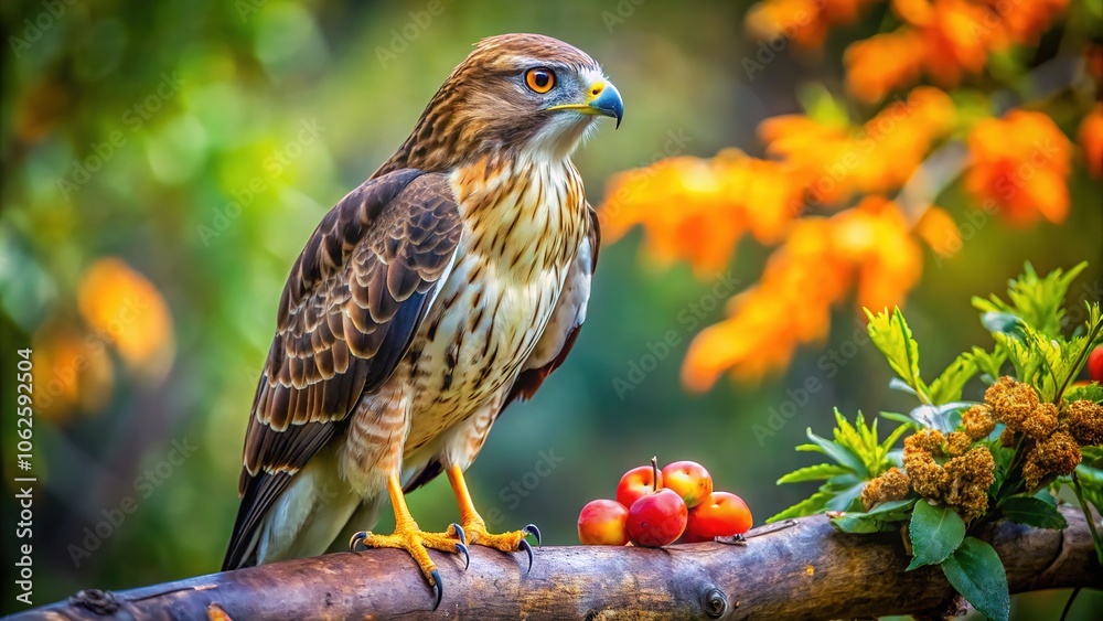 Hawk on Branch, Wildlife Photography, Food Style Hawk on Branch, Wildlife Photography, Food Style