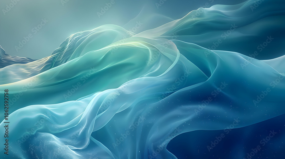 Abstract Blue and Green Wavy 3D Background Abstract Blue and Green Wavy 3D Background